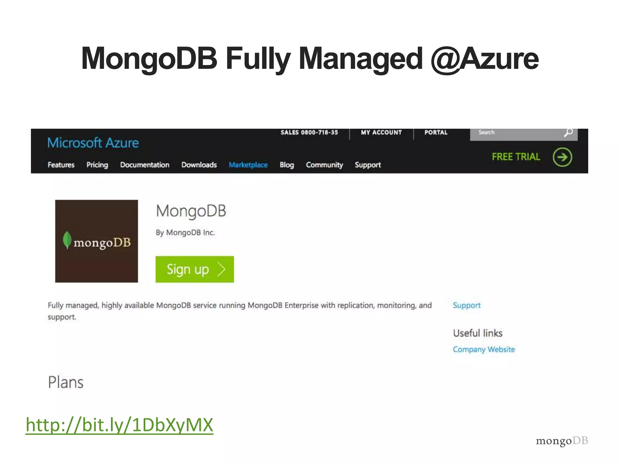 MongoDB Fully Managed @Azure 
http://bit.ly/1DbXyMX 
 
