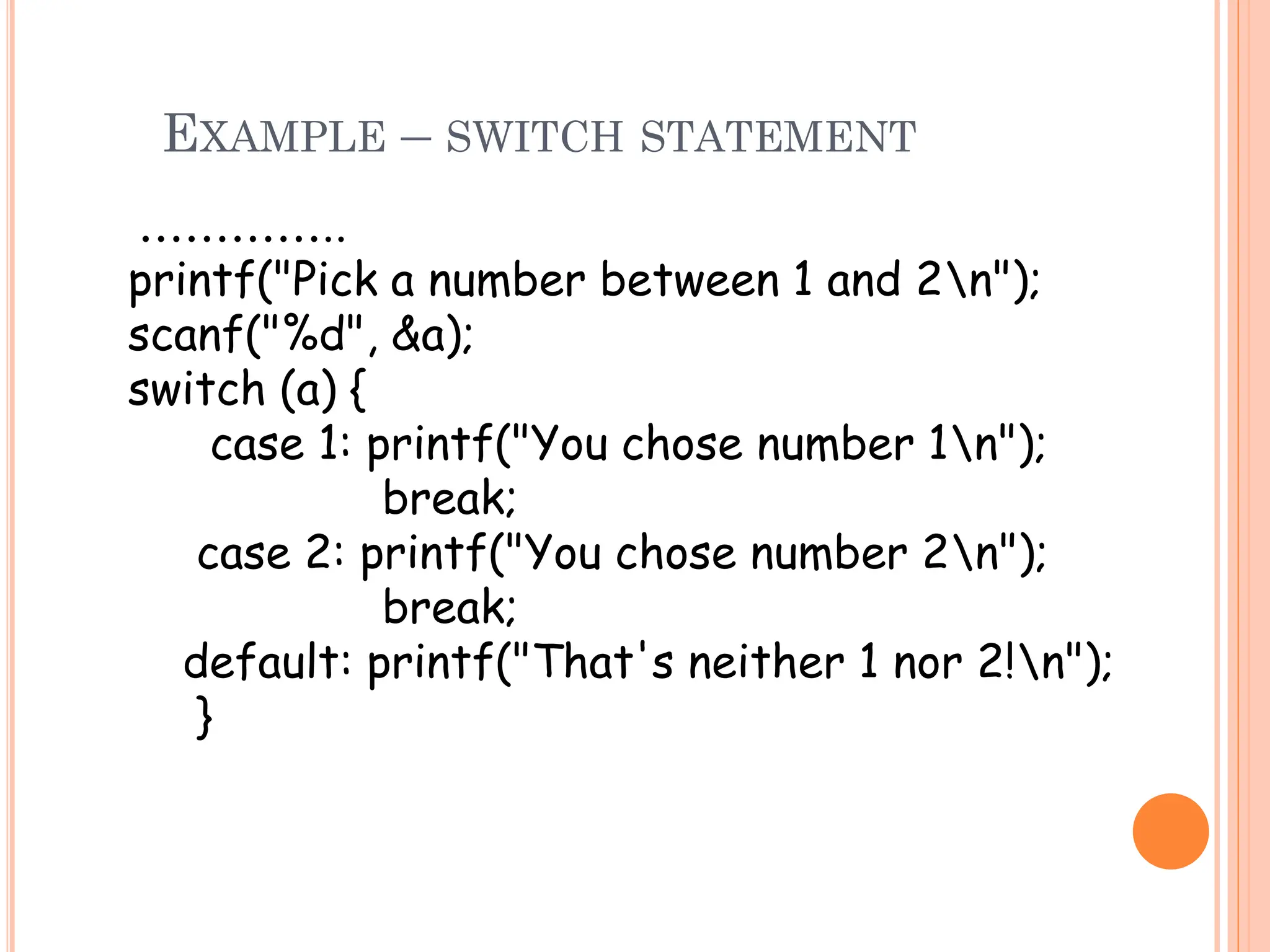 Control Flow Statements and Datatypes in C | PPT