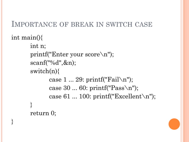 Control Flow Statements and Datatypes in C | PPT