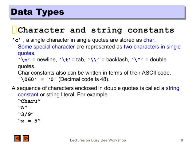 Data type in c