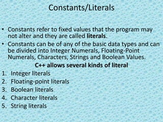 Datatype in c++ unit 3 -topic 2 | PPT