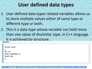 Datatype in c++ unit 3 -topic 2 | PPT