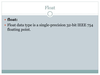 Datatype introduction- JAVA | PPT