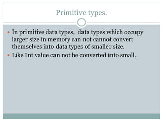 Datatype introduction- JAVA | PPT