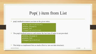 Data type list_methods_in_python | PPT