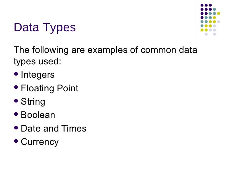 Data types