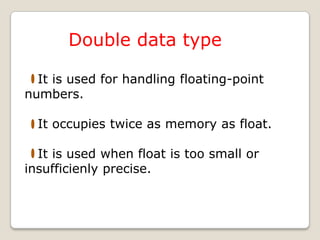 Data types | PPTX | Programming Languages | Computing