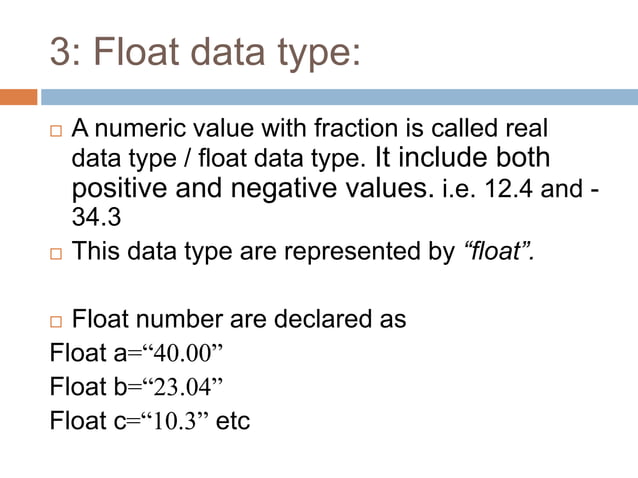 Data types