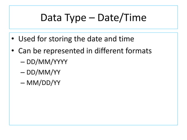 Data types | PPT