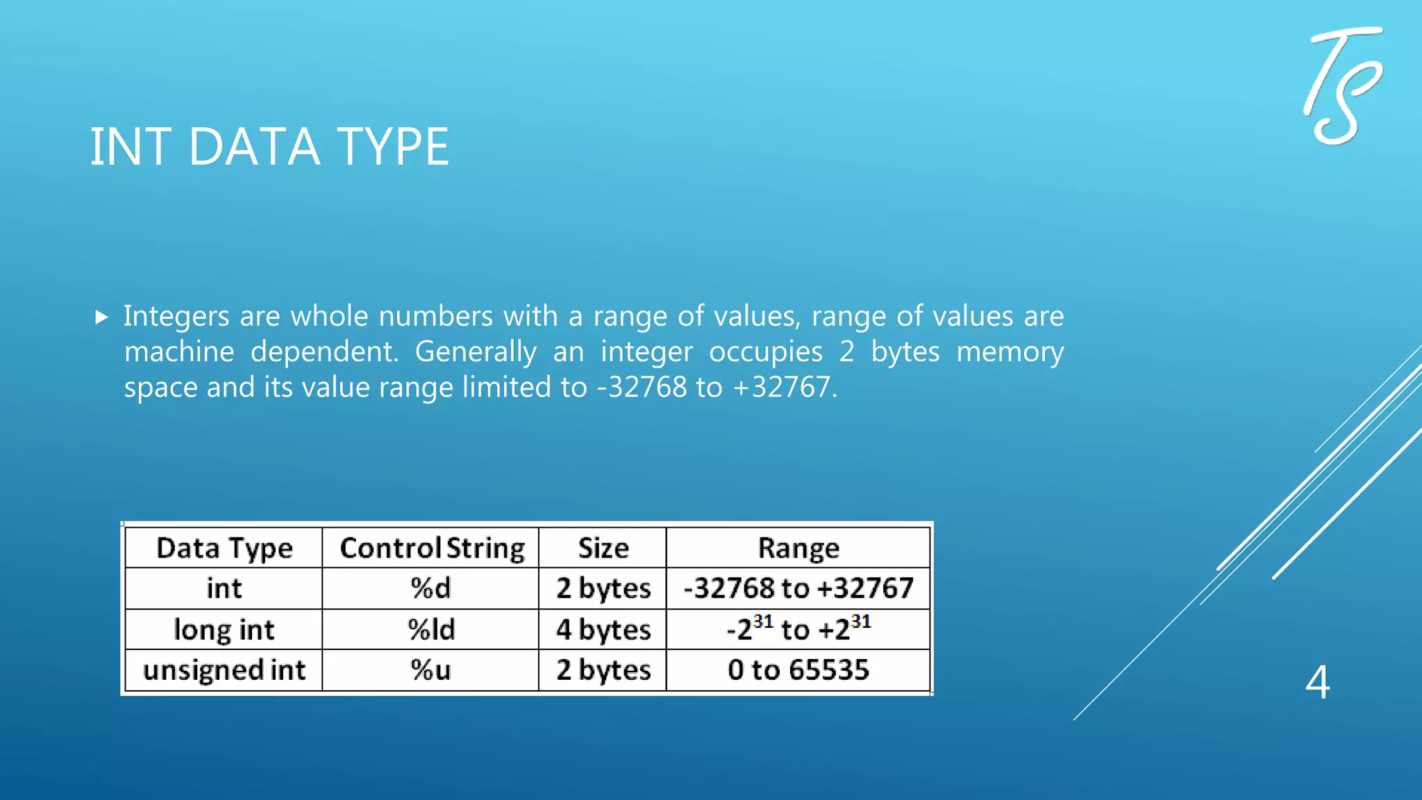 Data types in C | PPTX