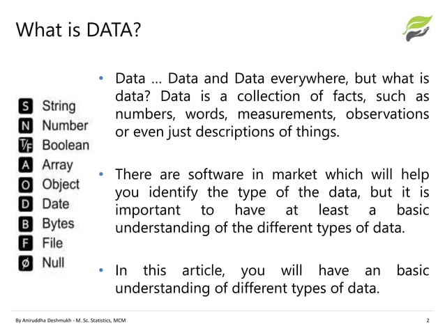 DATA Types | PPTX | Physics | Science
