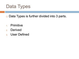 Data types | PPTX | Programming Languages | Computing