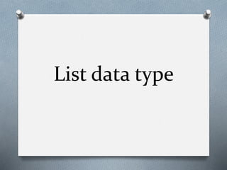 List data type
 