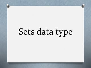 Sets data type
 