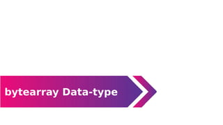 bytearray Data-type
Data Types
 