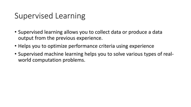 supervised and unsupervised learning | PPTX