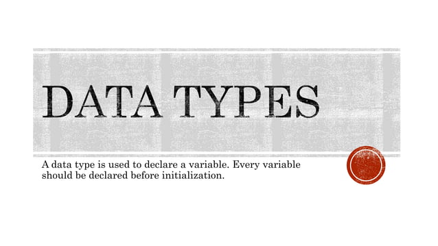 Data types | PPT