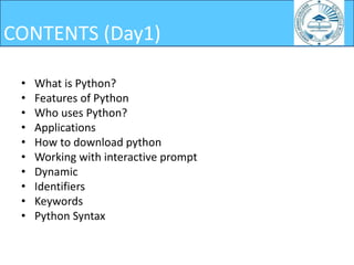 Introduction to python | PPT