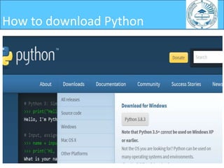 How to download Python
 
