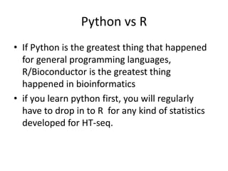Data analysis patterns, tools and data types in genomics | PPTX