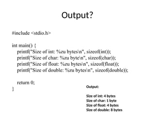 C Programming : data types and types of variable.pptx