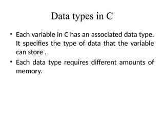 C Programming : data types and types of variable.pptx