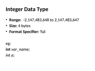 C Programming : data types and types of variable.pptx