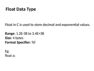 C Programming : data types and types of variable.pptx