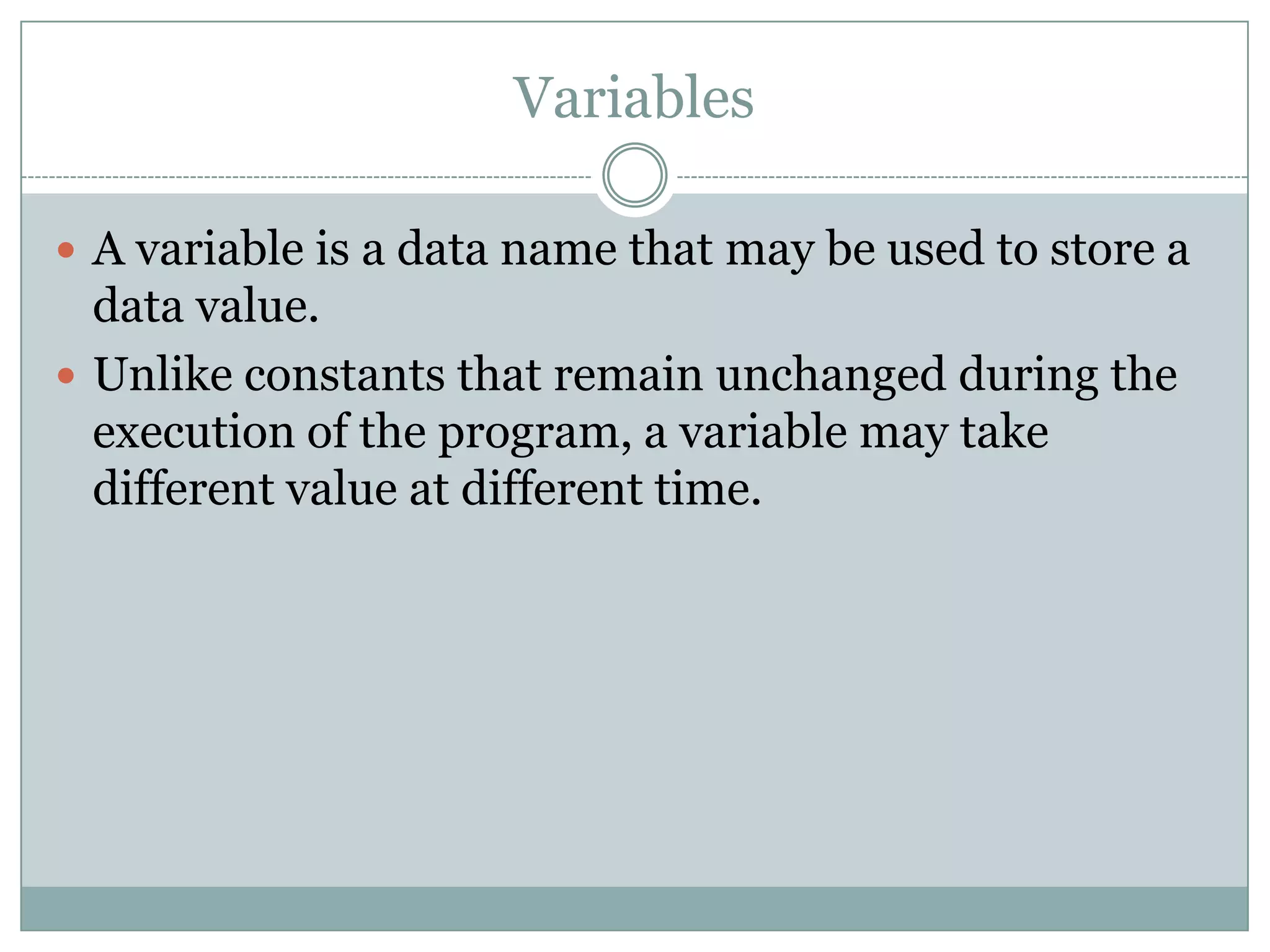 Data Types and Variables In C Programming | PPTX