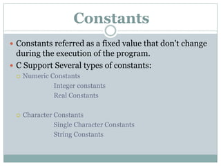 Data Types and Variables In C Programming | PPTX
