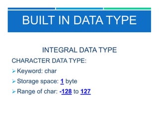 Data types in c++ | PPTX | Programming Languages | Computing