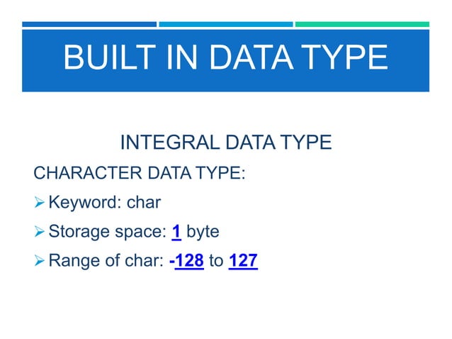 Data types in c++ | PPTX | Programming Languages | Computing