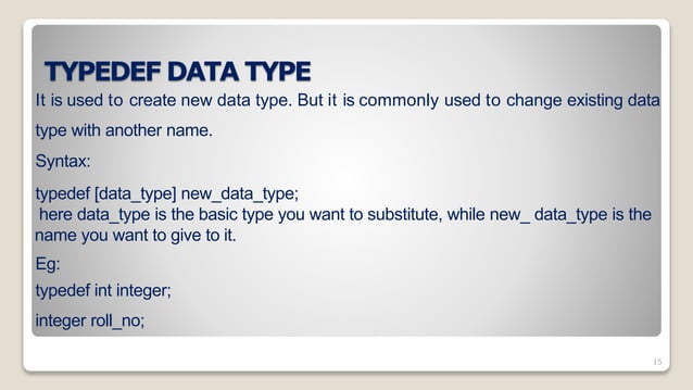 Datatypes in c | PPTX | Programming Languages | Computing