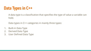 Data types in c++ | PPT