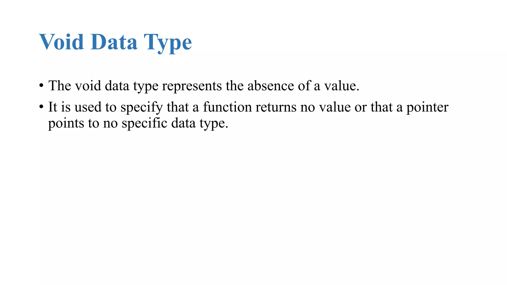 Data Types in C language | PPT