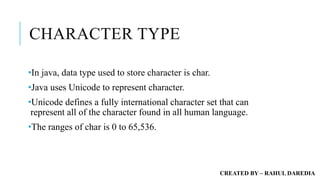Data types in java | What is Datatypes in Java | Learning with RD ...