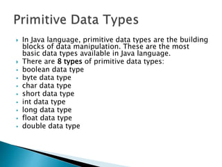 Data types in java | PPT