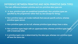 DATATYPES IN JAVA primitive and nonprimitive.pptx