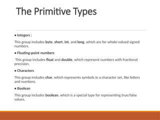 Data types in java.pptx power point of java | PPT