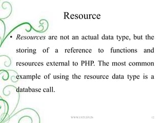 Data types in php | PPTX