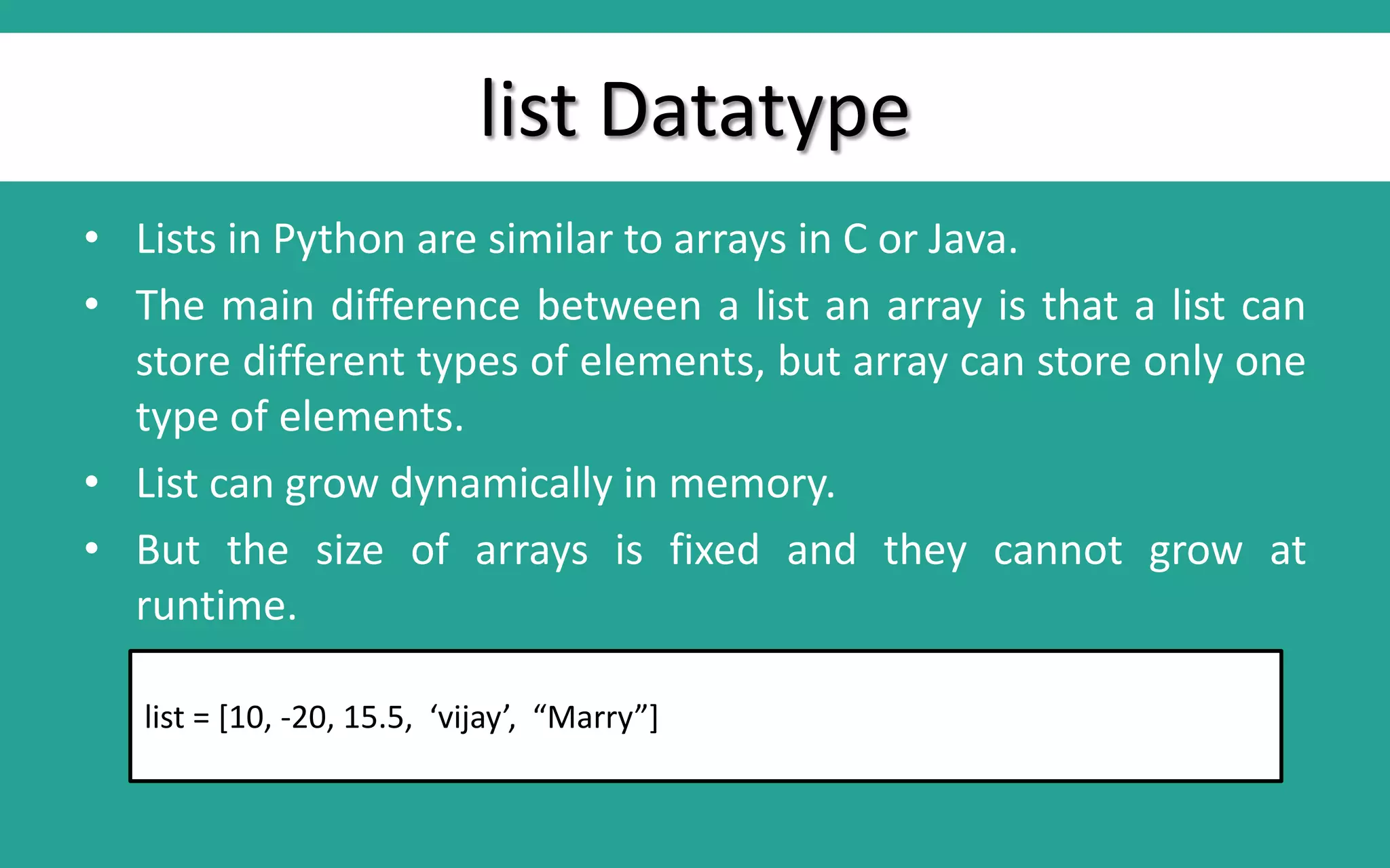 Datatypes in python | PPT
