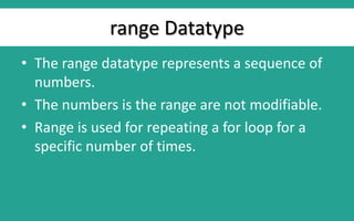 Datatypes in python | PDF