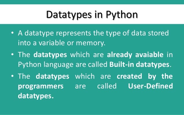 Datatypes in python