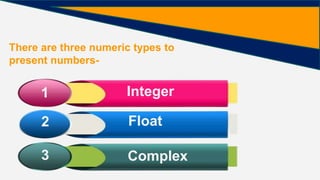 Data types in python | PPTX | Programming Languages | Computing