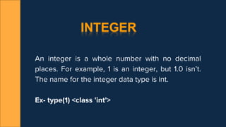Data types in python | PPTX