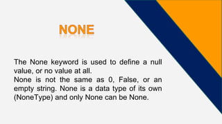 Data types in python | PPTX | Programming Languages | Computing
