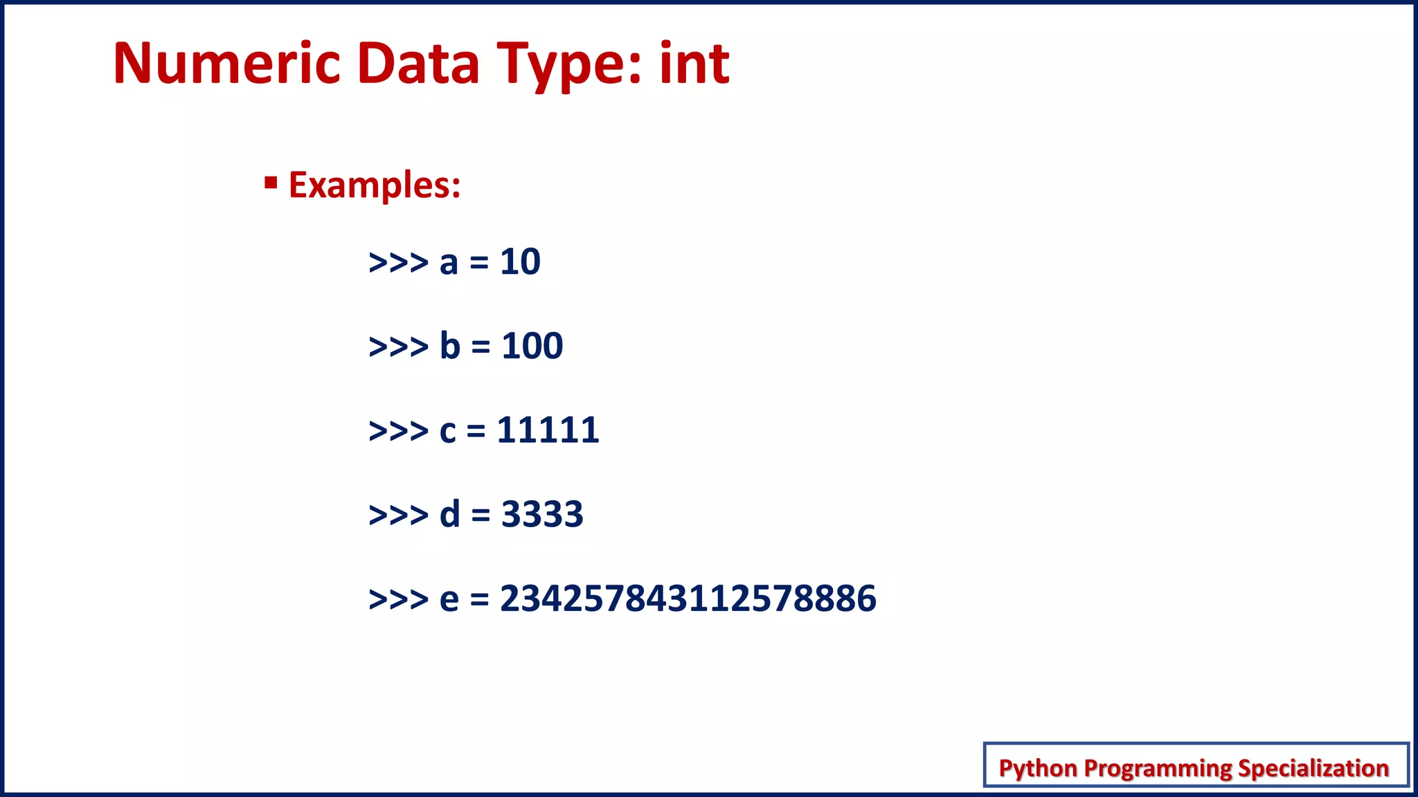Numeric Data types in Python | PPT