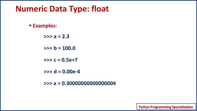 Numeric Data types in Python