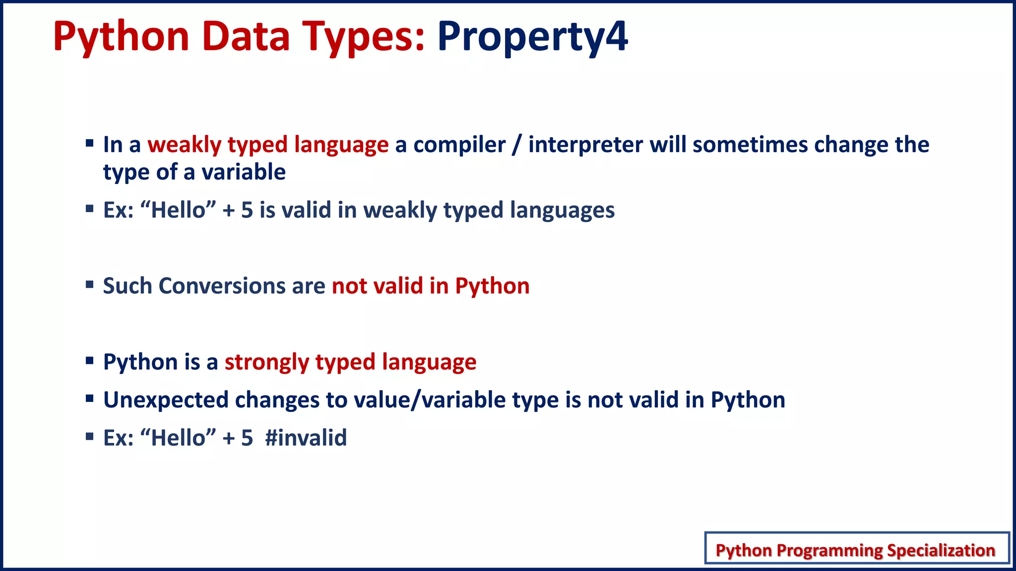 Python Data types properties | PPT