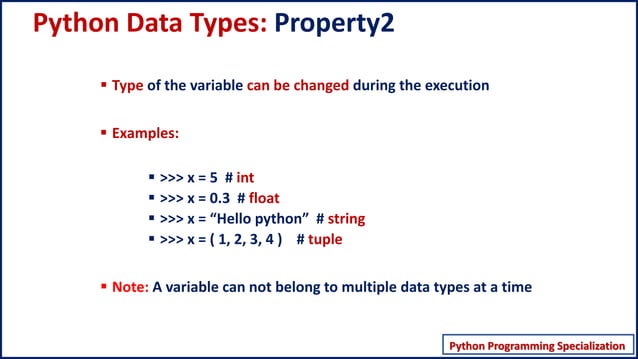 Python Data types properties | PDF